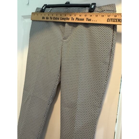Banana Republic Sloan Fit Ankle Pants Women’s 12 Black White Geometric Print - Picture 4 of 8